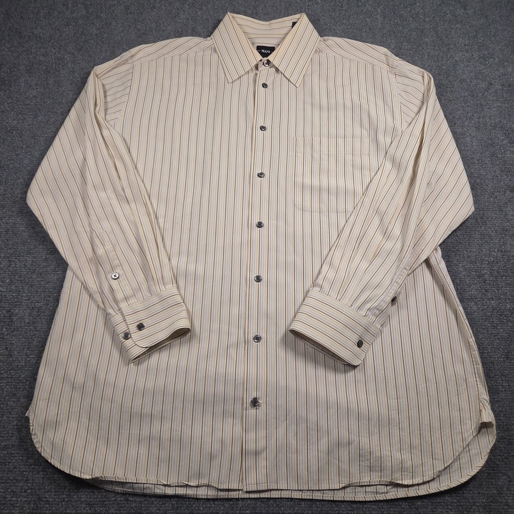 Mani Giorgio Armani Mens Dress Shirt SZ 16 32/33 Multicolored Stripe Button Up